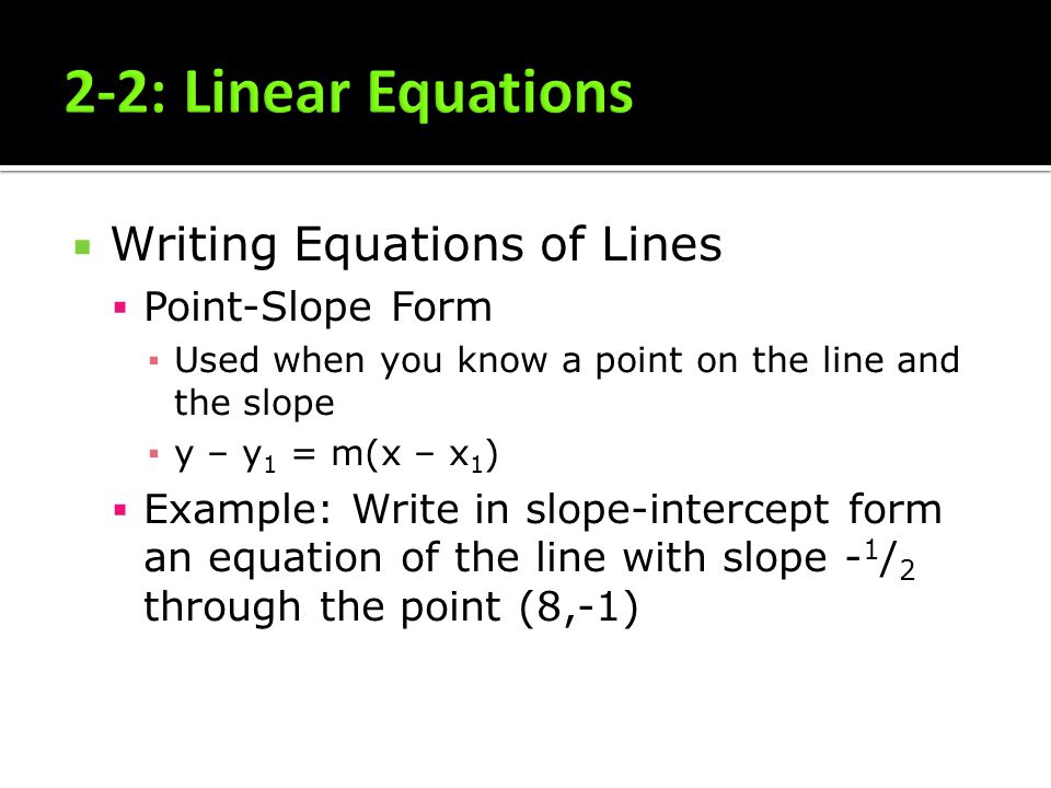 Writing equations of lines